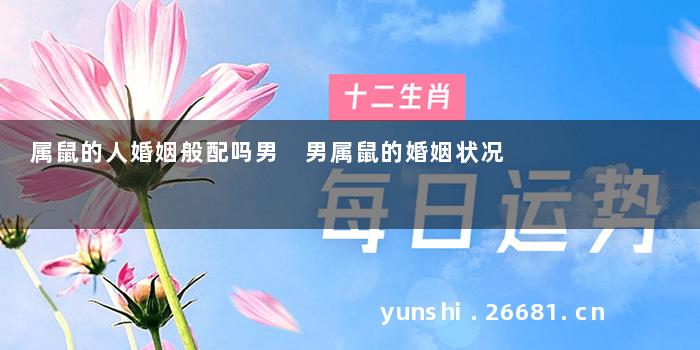 属鼠的人婚姻般配吗男 男属鼠的婚姻状况